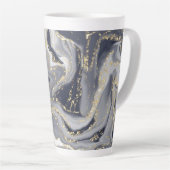 Grijze korrels, wit en goud latte mok (Rechterhoek)