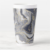 Grijze korrels, wit en goud latte mok (Voorkant)