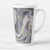 Grijze korrels, wit en goud latte mok (Rechts)