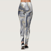 Grijze korrels, wit en goud leggings (Achterkant)