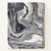 Grijze korrels, wit en goud notitieboek (Achterkant)