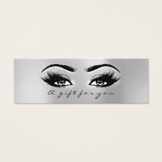 Grijze korter. Lashes Makeup Artist Mini Visitekaartjes (Voorkant)