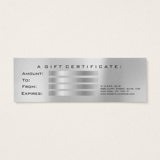 Grijze korter. Lashes Makeup Artist Mini Visitekaartjes (Achterkant)