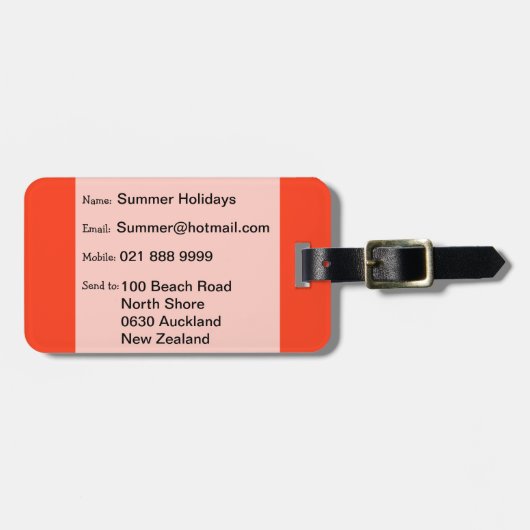 Grijze koru op gekleurde bg bagagelabel (Voorkant horizontaal)