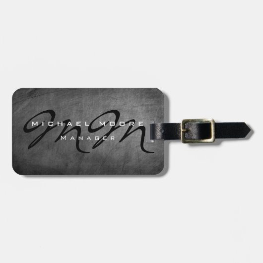 Grijze koudkarton - minimalistisch modern bagagelabel (Voorkant horizontaal)