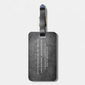 Grijze koudkarton - minimalistisch modern bagagelabel (Achterkant verticaal)
