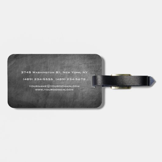 Grijze koudkarton - minimalistisch modern bagagelabel (Achterkant horizontaal)