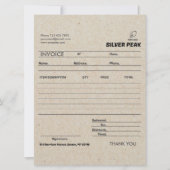 Grijze Kraft Factuur Verkoopbon Kleine Bedrijf Kaart (Voorkant)