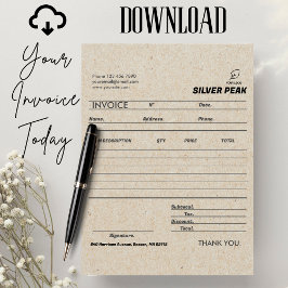 Grijze Kraft Factuur Verkoopbon Kleine Bedrijf Kaart