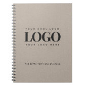 Grijze Kraft Paper Bekijk de ronde Logo Business C Notitieboek (Voorkant)