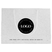 Grijze Kraft Papier Look Rond Logo Zakelijk Aangep Groot Cadeauzakje (Achterkant)
