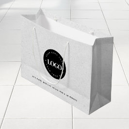 Grijze Kraftpapier Look Rond Logo Zakelijk Aangepa Groot Cadeauzakje