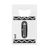 Grijze krayon doos, volledige set krayons, hoge ko creditkaart flessenopener (Achterkant)