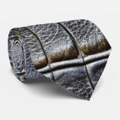 Grijze krokodil alligator huid faux lederen print stropdas (Opgerold)