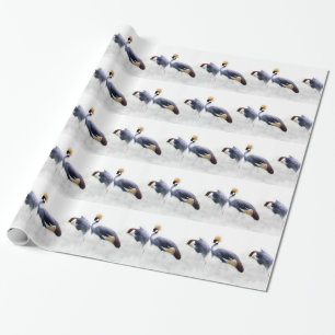 grijze kroon kraanvogel vleugels veren cadeaupapier
