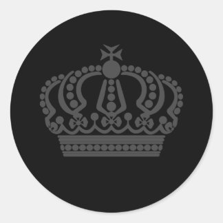 Grijze kroon ronde sticker