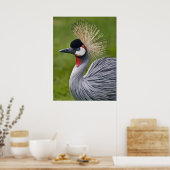 Grijze Kroonkraan Print (Keuken)