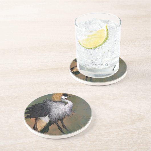 Grijze kroonkraanvogel Onderzetter (Zijkant)