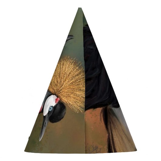 Grijze kroonkraanvogel Pet Feesthoedjes (Achterkant)