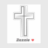 Grijze kruis symbool geïnspireerd door het geloof sticker (Vel)