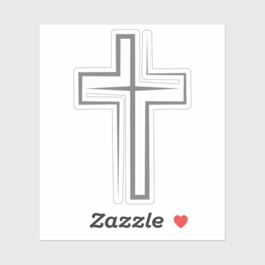 Grijze kruis symbool geïnspireerd door het geloof sticker (Vel)