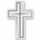 Grijze kruis symbool geïnspireerd door het geloof sticker (Voorkant)