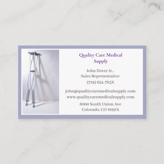 Grijze Krukken Apparatuur Medische Senior Care Visitekaartje (Voorkant)