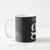 Grijze Kunst Grote Monogram Moderne Vet Koffiemok (Links)