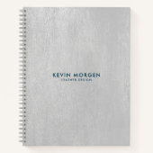 Grijze kunstledertextuur notitieboek (Voorkant)