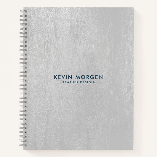 Grijze kunstledertextuur notitieboek (Voorkant)