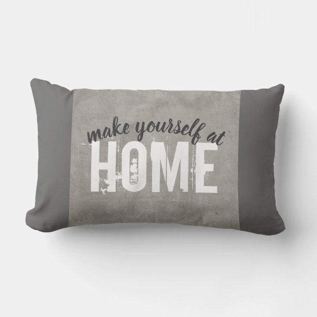 grijze kussen met quote home decor (Voorkant)