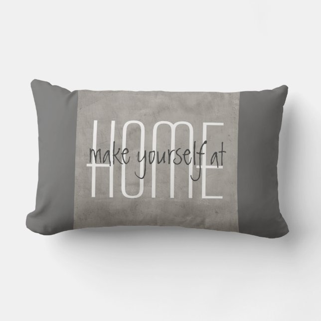 grijze kussen met quote home decor (Voorkant)