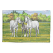 Grijze kwartpaarden in de zomer kussensloop (Achterkant-Links)