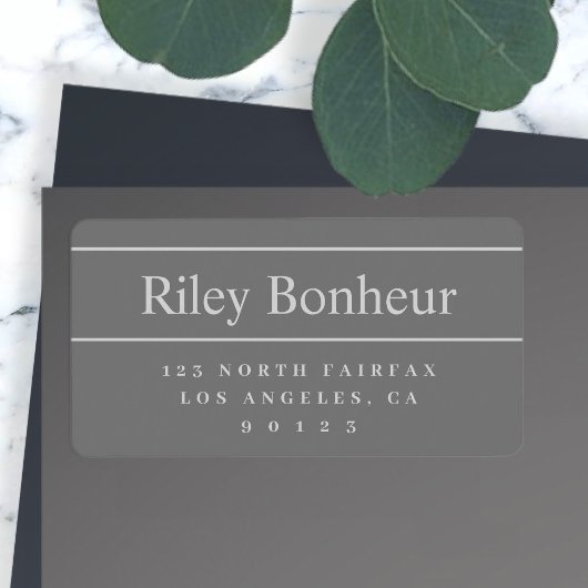 Grijze labels voor retouradres