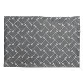 Grijze Lacrosse Witte Stikken gepatterd Kussensloop (Achterkant)