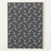 Grijze Lacrosse Witte Stikken gepatterd Planner (Achterkant)