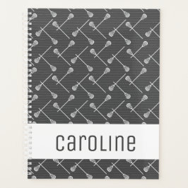 Grijze Lacrosse Witte Stikken gepatterd Planner