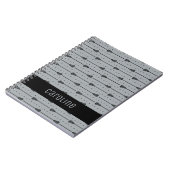 Grijze Lacrosse zwarte sticks & stippellijnen Notitieboek (Linkerzijde)