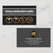 Grijze lagen Gold Construction Handyman Tools Visitekaartje (Voorkant / Achterkant)