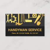 Grijze lagen Gold Handyman Tools Home Renovation Visitekaartje (Voorkant)
