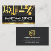 Grijze Lagen Gold Handyman Tools Visitekaartje (Voorkant / Achterkant)