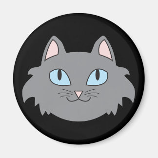Grijze langharige kat ronde magneet