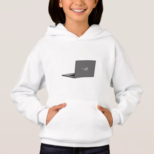 Grijze laptop met Bird Logo Cartoon (Voorkant)