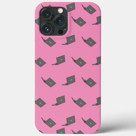 Grijze laptop met Bird Logo Cartoon Case-Mate iPhone Case (Achterkant)