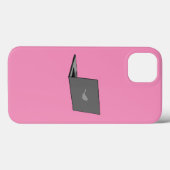 Grijze laptop met Bird Logo Cartoon Case-Mate iPhone Case (Achterkant (horizontaal))