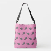 Grijze laptop met Bird Logo Cartoon Crossbody Tas (Achterkant)
