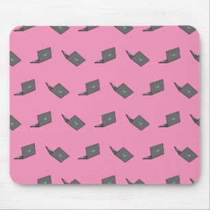 Grijze laptop met Bird Logo Cartoon Muismat