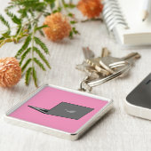 Grijze laptop met Bird Logo Cartoon Sleutelhanger (Zijkant)