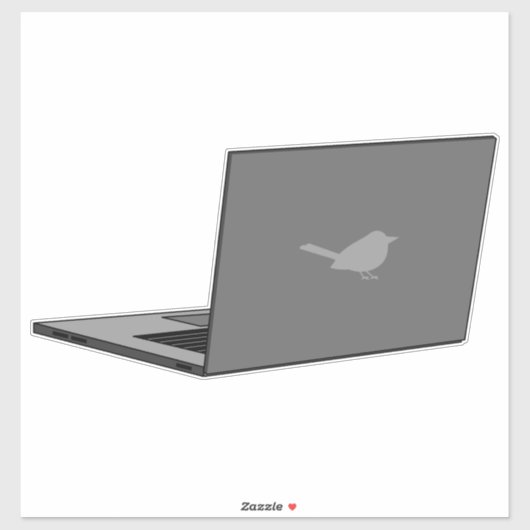 Grijze laptop met Bird Logo Cartoon Sticker (Vel)