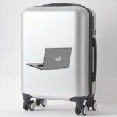Grijze laptop met Bird Logo Cartoon Sticker (Koffer)